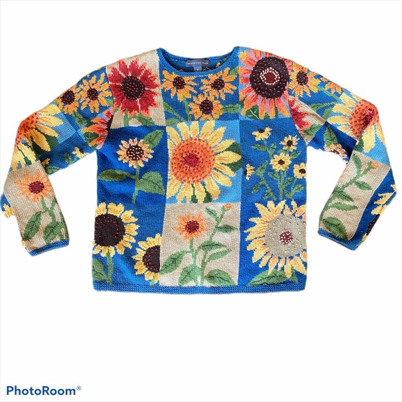 Northern Isles Sunflower Sweater Size S 